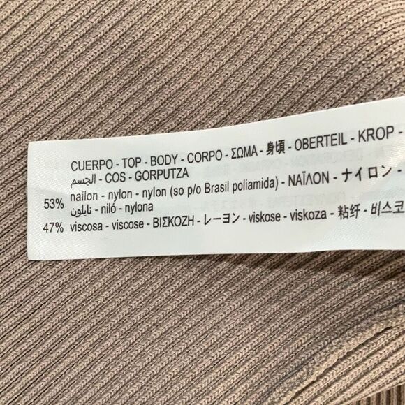 NWT Zara Gray One Shoulder Ruffle Knit Organza Mini Dress Large - Picture 7 of 9